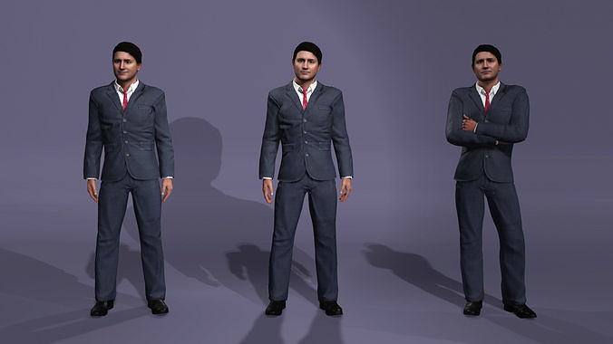 A model similar to Canadian Prime Minister Justin Trudeau 3D model