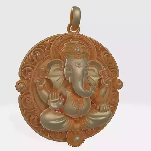 Ganesha Pendant 3D Model 3