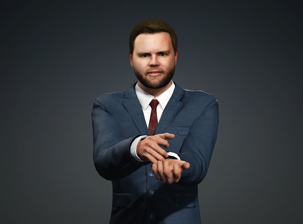 A dance model strikingly similar to Vice President Vance 3D model_4