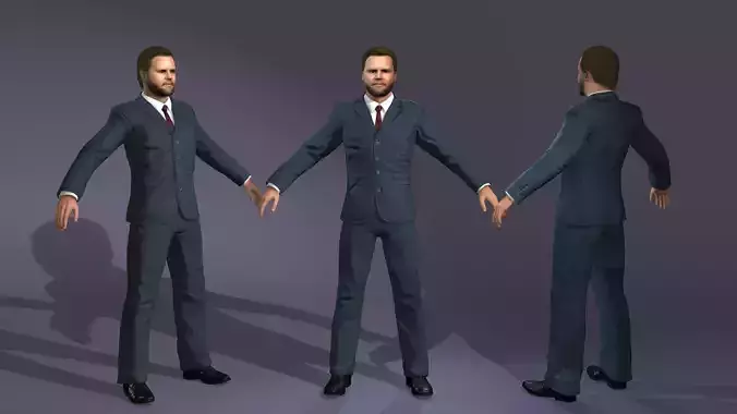 A dance model strikingly similar to Vice President Vance 3D model