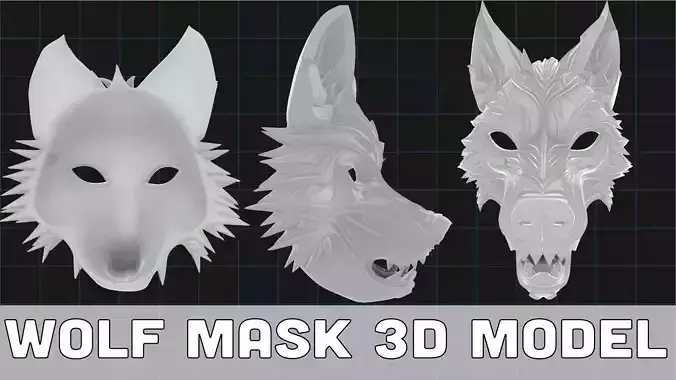 Stylized Wolf Mask Fantasy Animal Mask