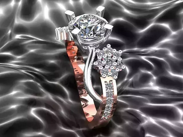 Ring engagement with diamonds