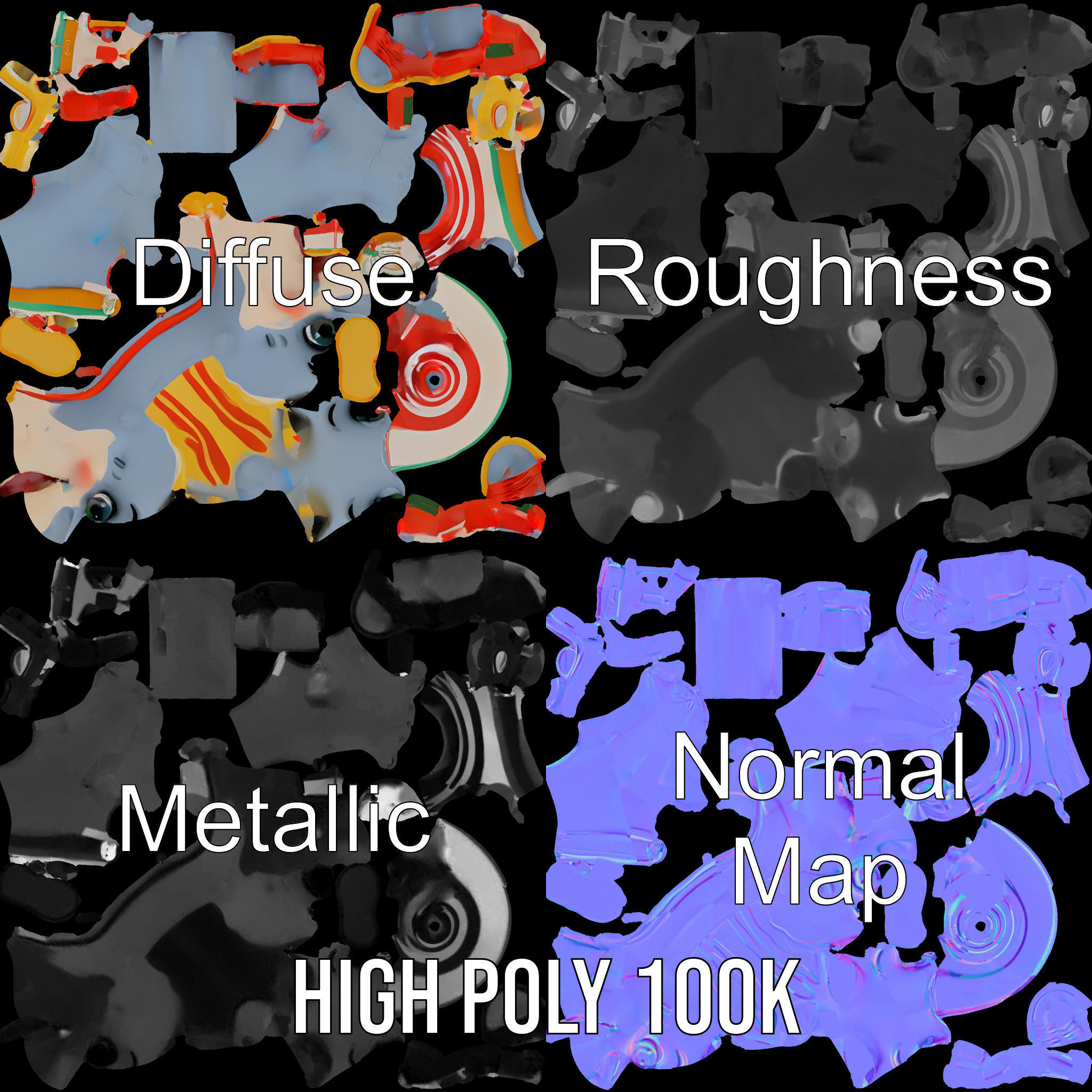 Cheerful Dolphin Character Rigged and Animated in Summer Attire Low-poly 3D model_4