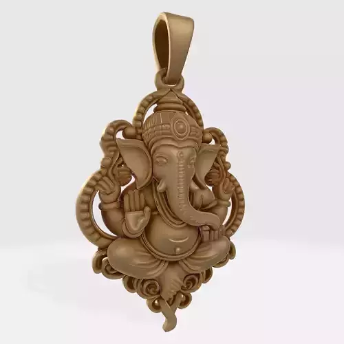 Ganesha Pendant 3D Model 16