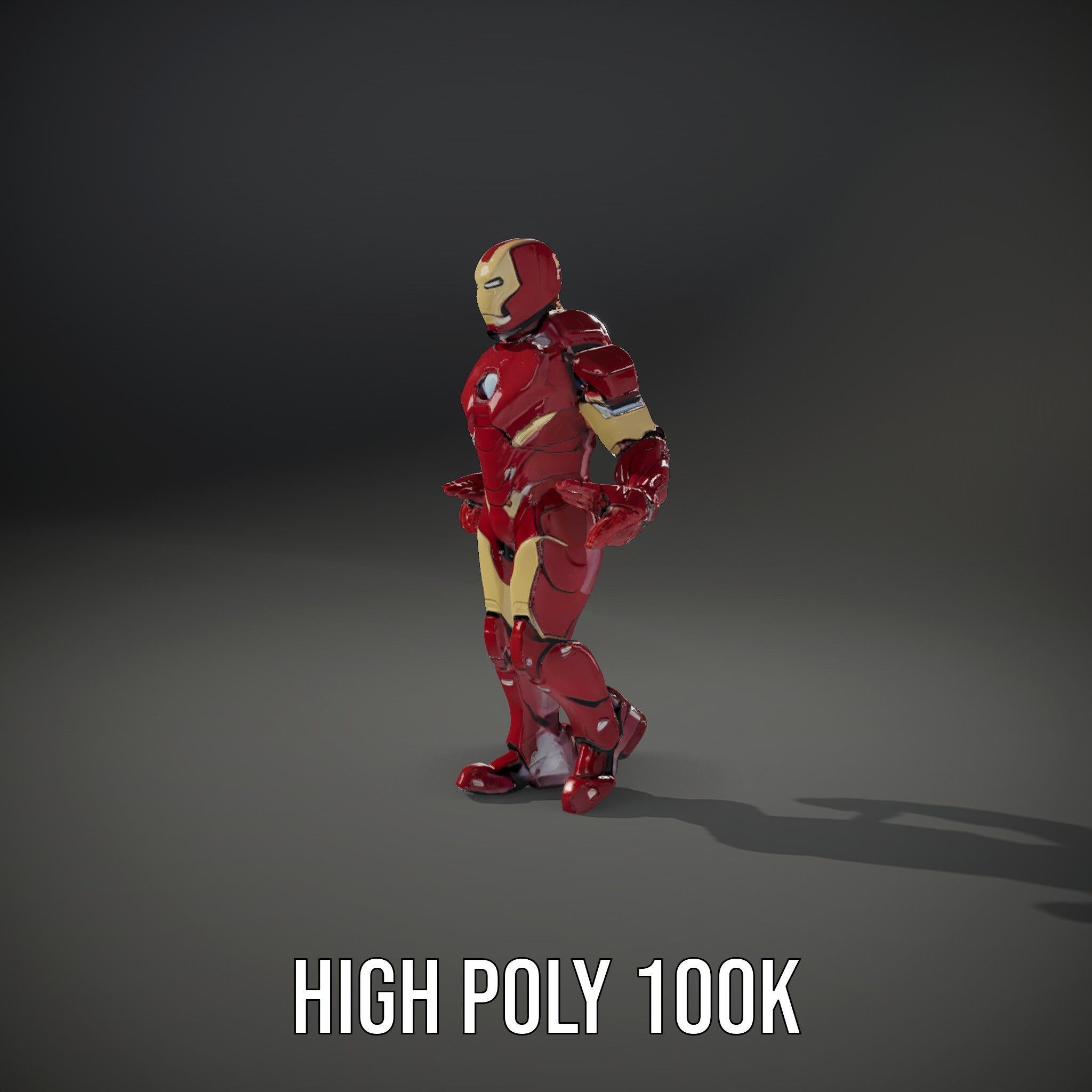 Armored Superhero Rigged and Animated D Model Low-poly 3D model_20