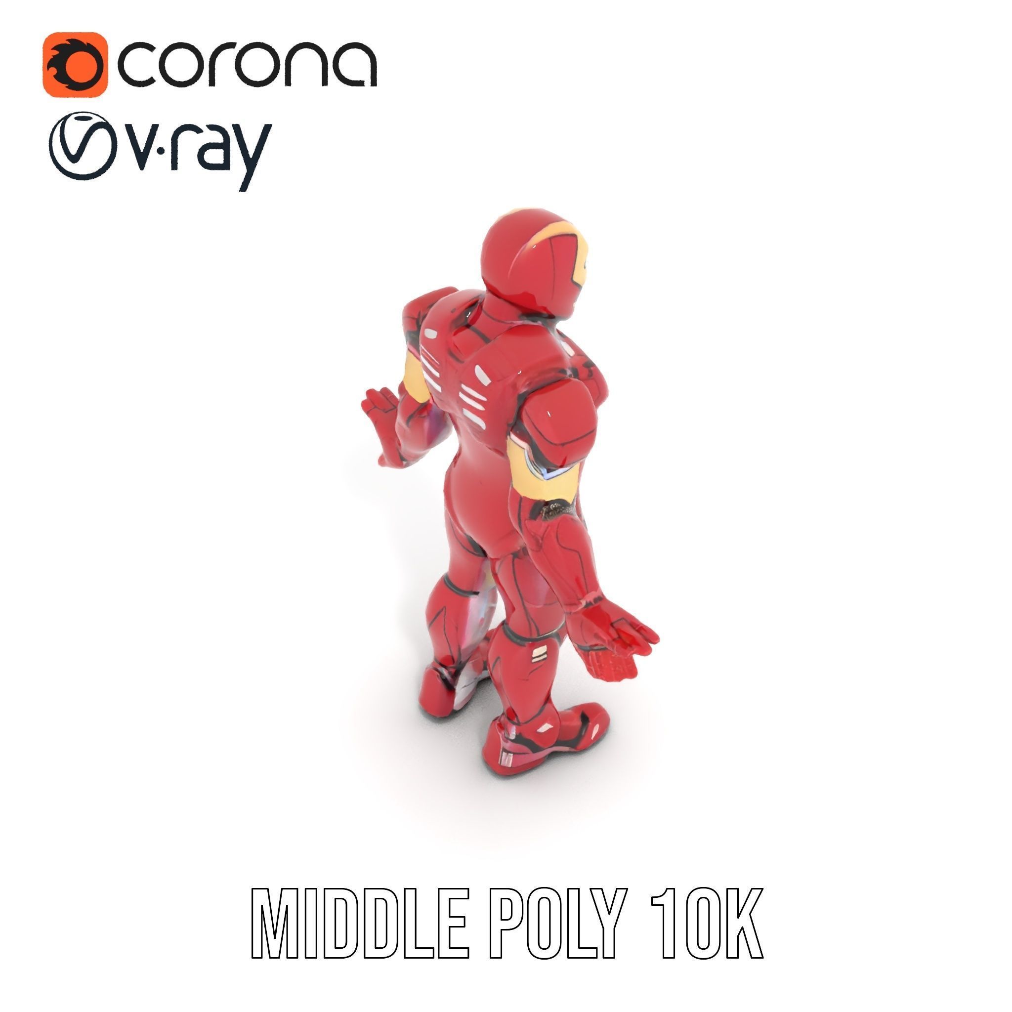 Armored Superhero Rigged and Animated D Model Low-poly 3D model_21