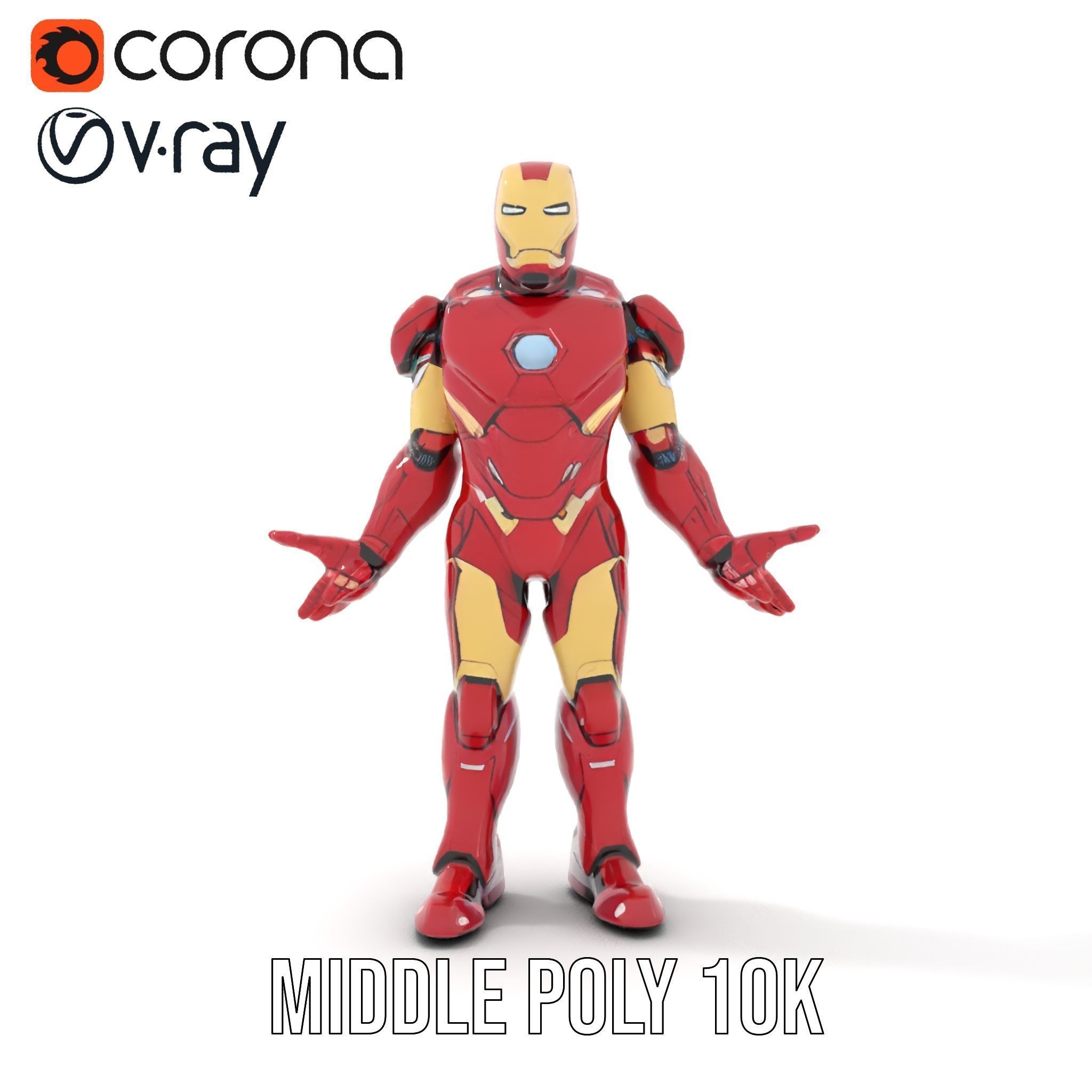 Armored Superhero Rigged and Animated D Model Low-poly 3D model_18