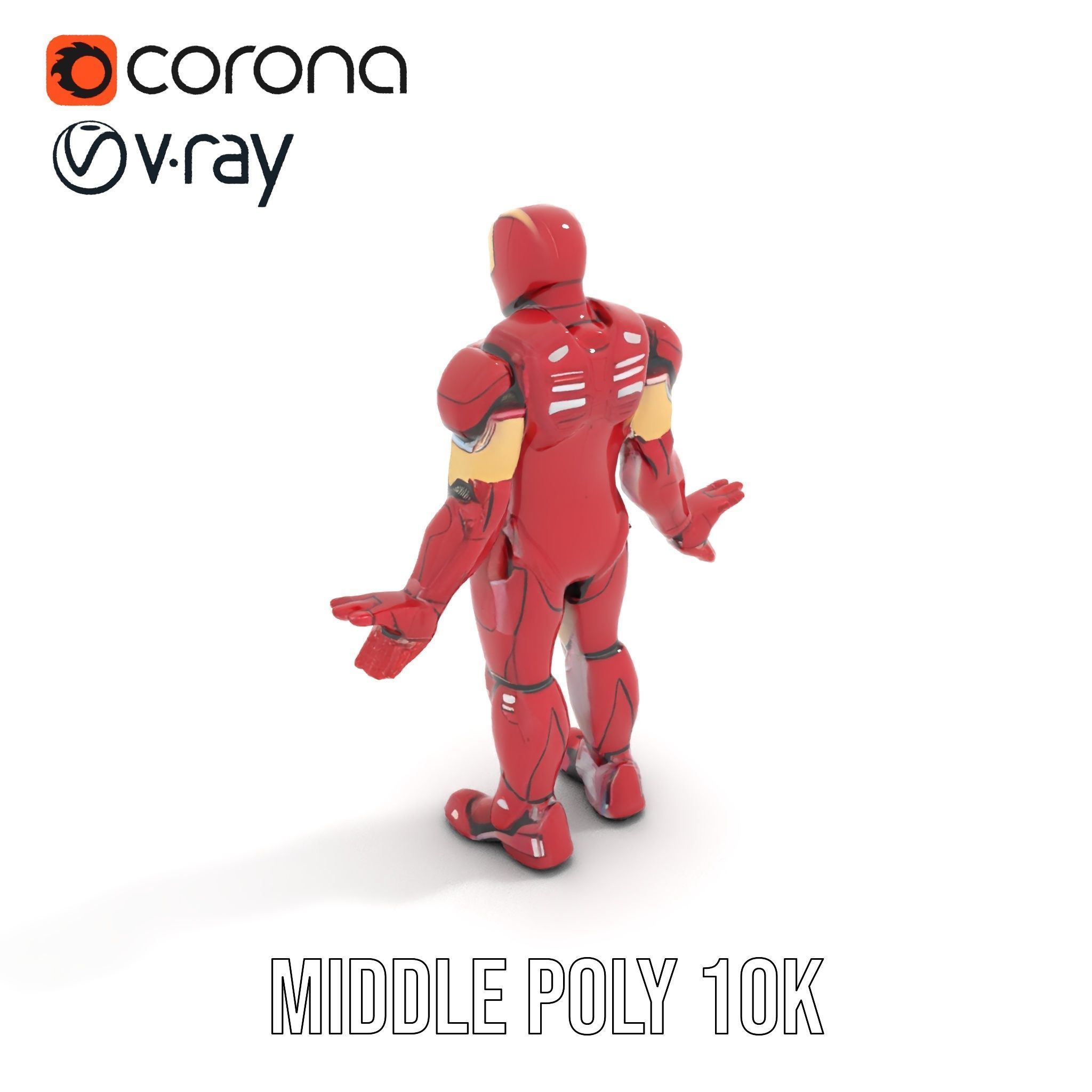 Armored Superhero Rigged and Animated D Model Low-poly 3D model_15