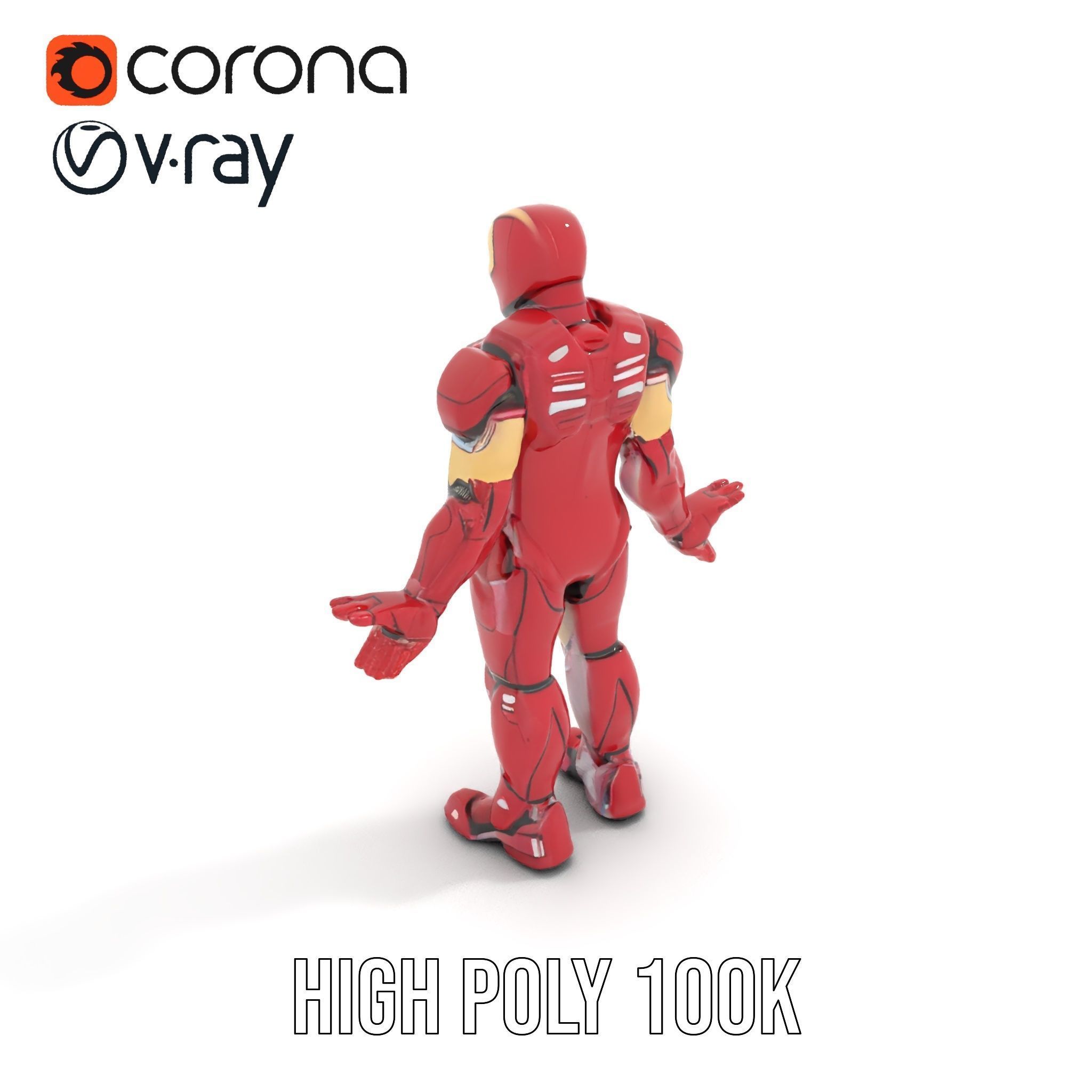 Armored Superhero Rigged and Animated D Model Low-poly 3D model_14