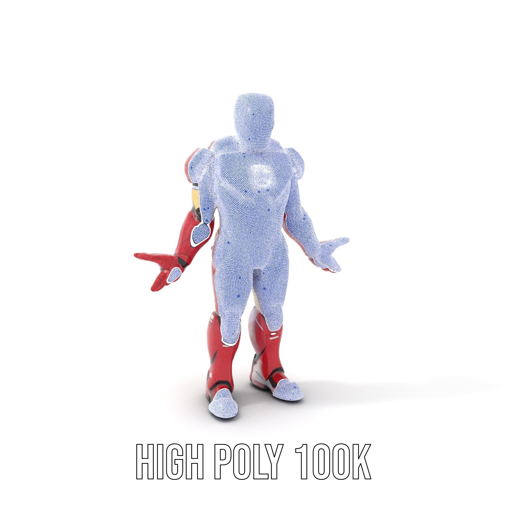 Armored Superhero Rigged and Animated D Model Low-poly 3D model_4