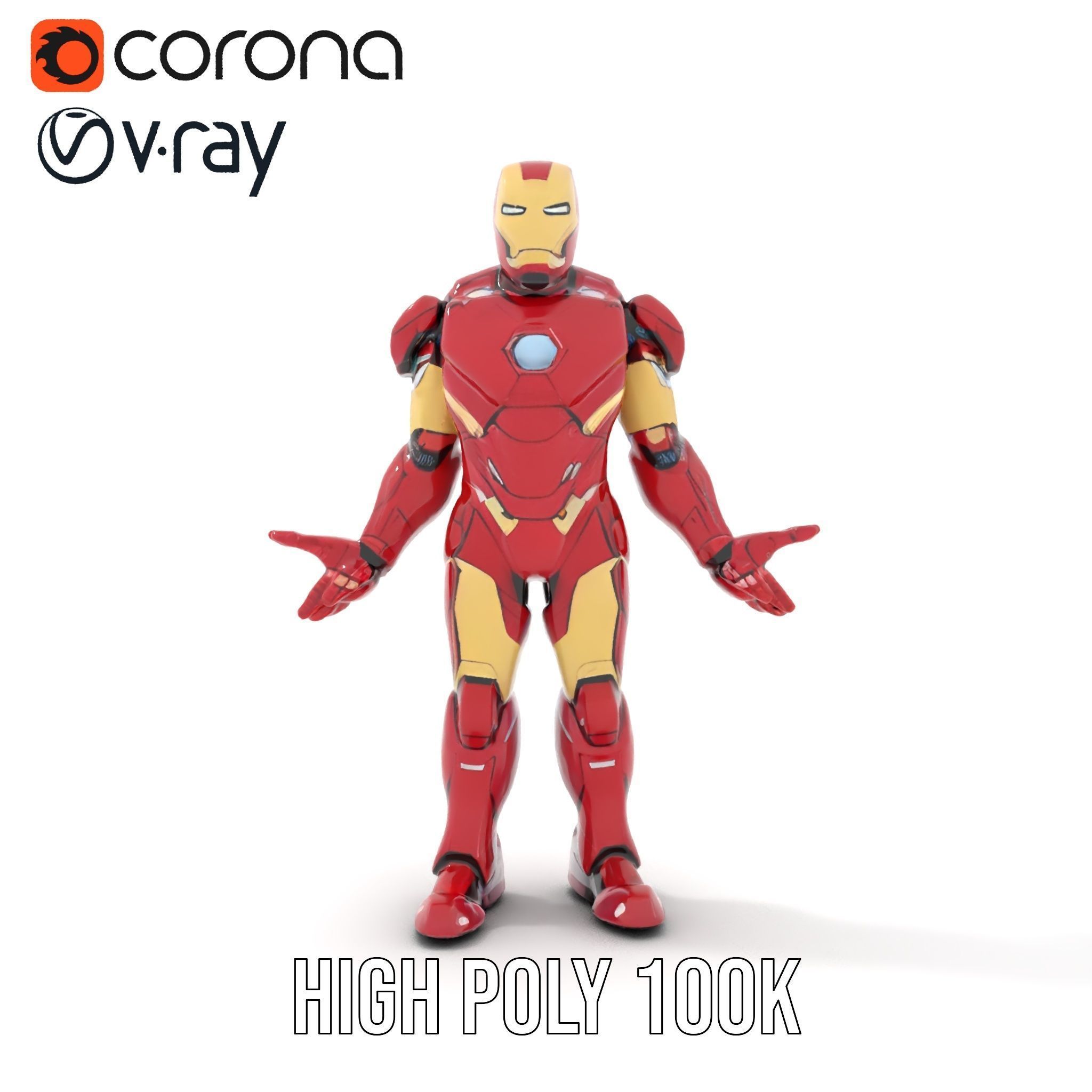 Armored Superhero Rigged and Animated D Model Low-poly 3D model_17