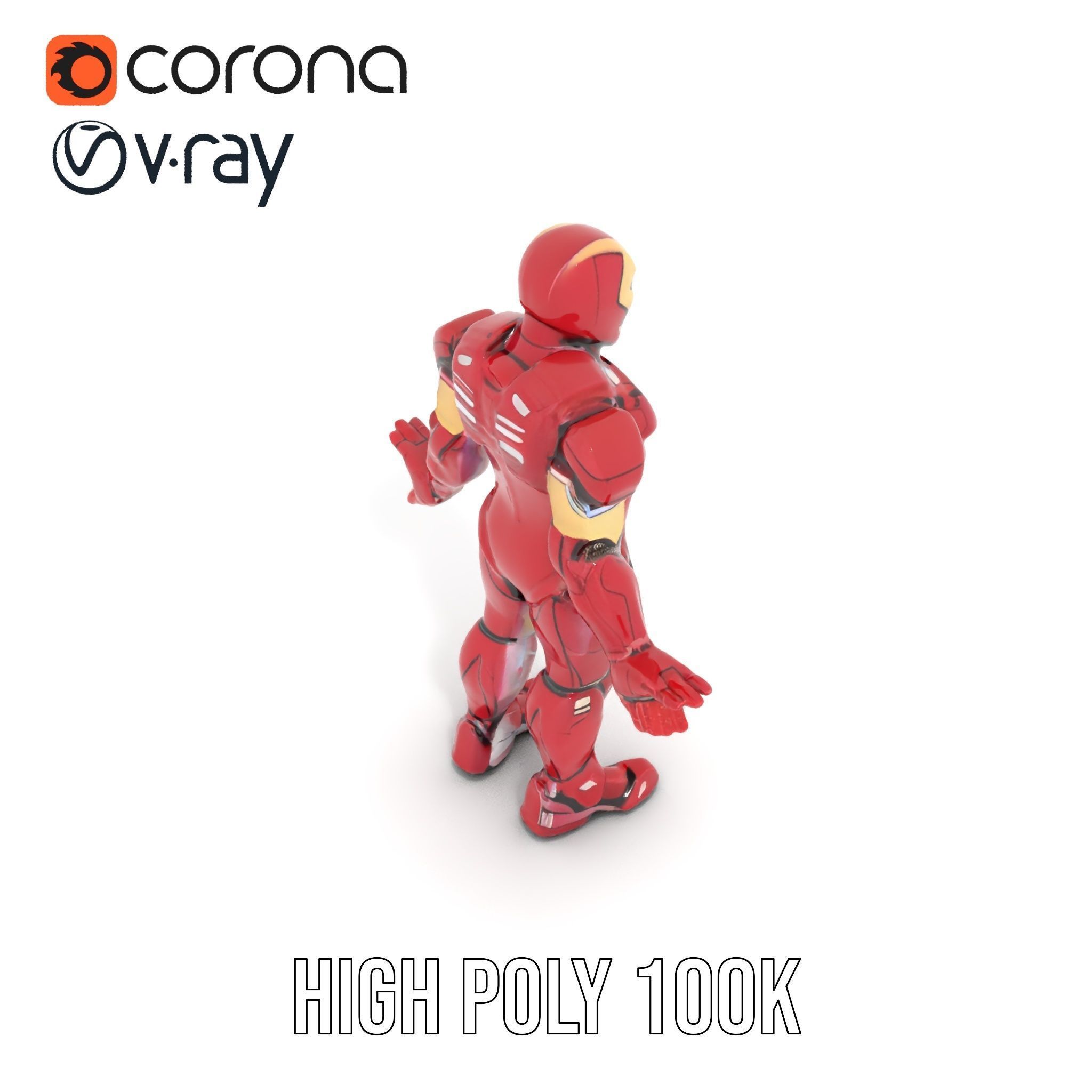 Armored Superhero Rigged and Animated D Model Low-poly 3D model_9