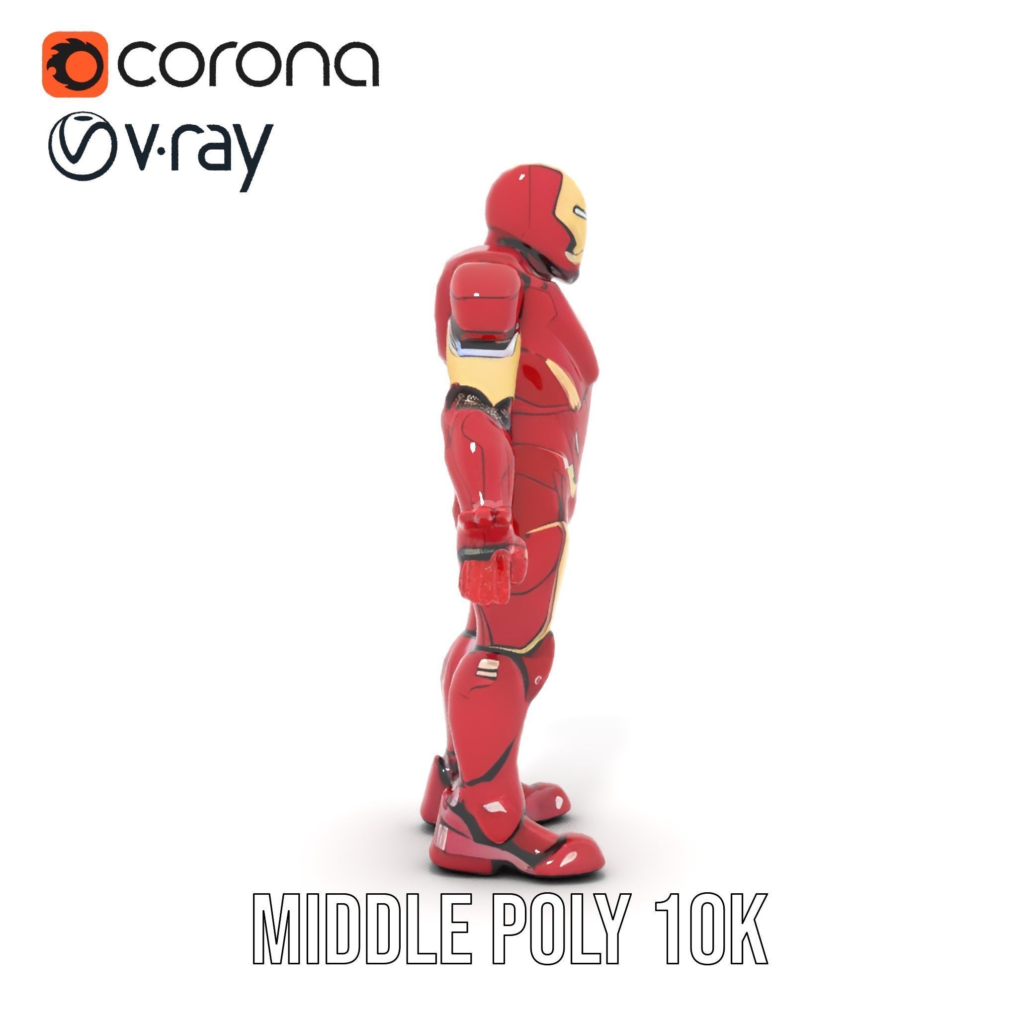 Armored Superhero Rigged and Animated D Model Low-poly 3D model_10