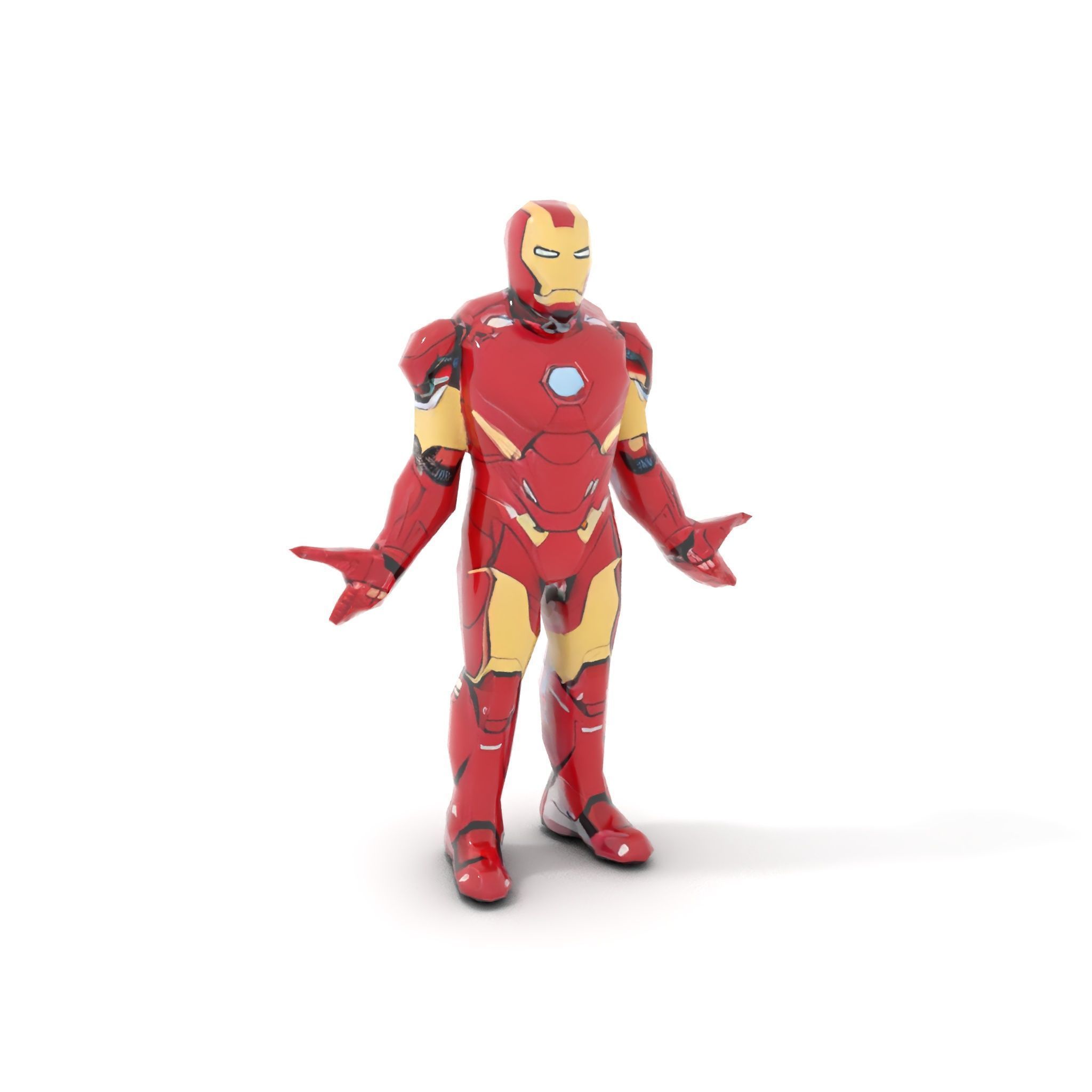 Armored Superhero Rigged and Animated D Model Low-poly 3D model_13