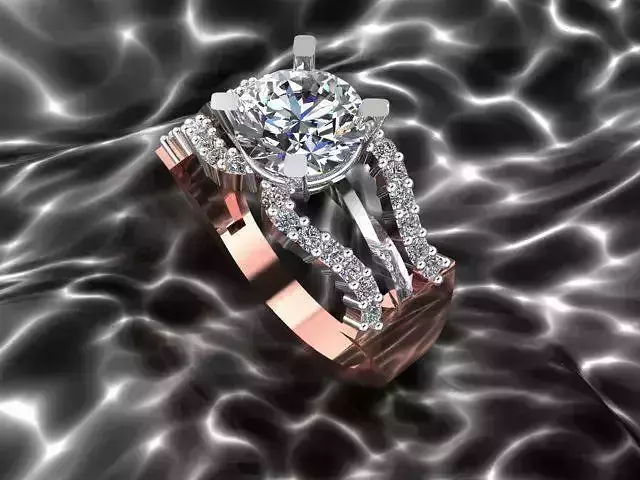 Ring diamond engagement in rose gold