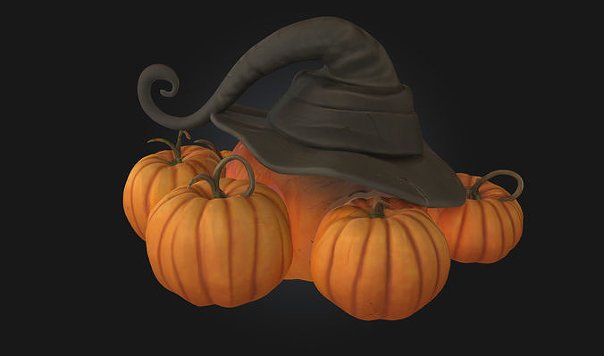 Pumpkin Enchantment  Magical Prop Model for Fantasy 3D model 4