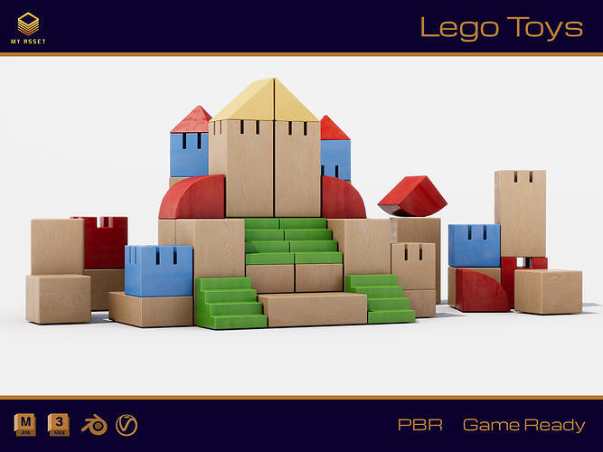 Lego Toys Low-poly 3D model