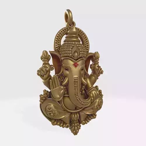 Ganesha Pendant 3D Model 12
