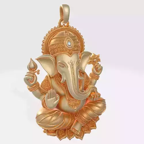 Ganesha Pendant 3D Model 1