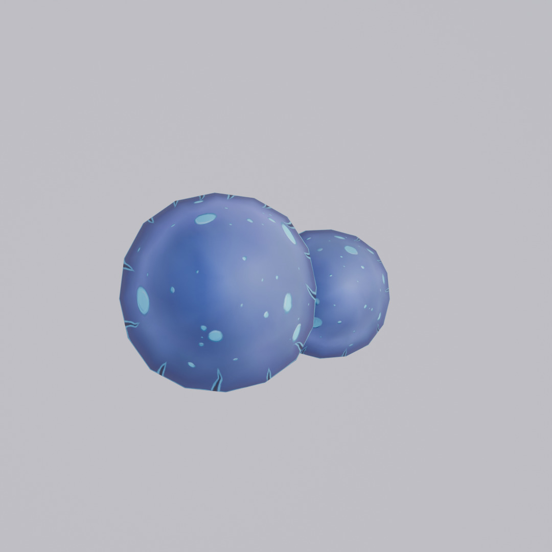 Stylized Purple Mushroom Low-poly 3D model_2