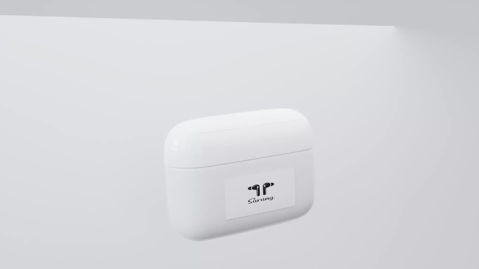 Custom White Earbuds Case Mockup Sarang 3D Model 3D model