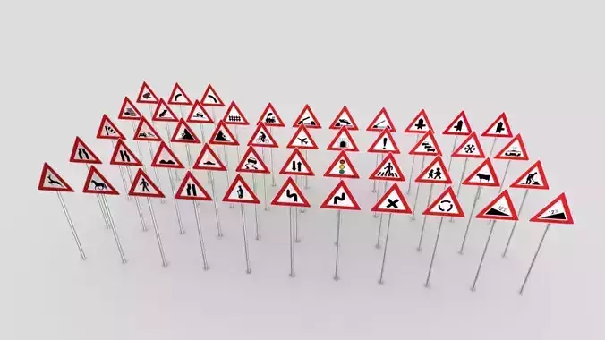 Czech Warning Traffic Signs