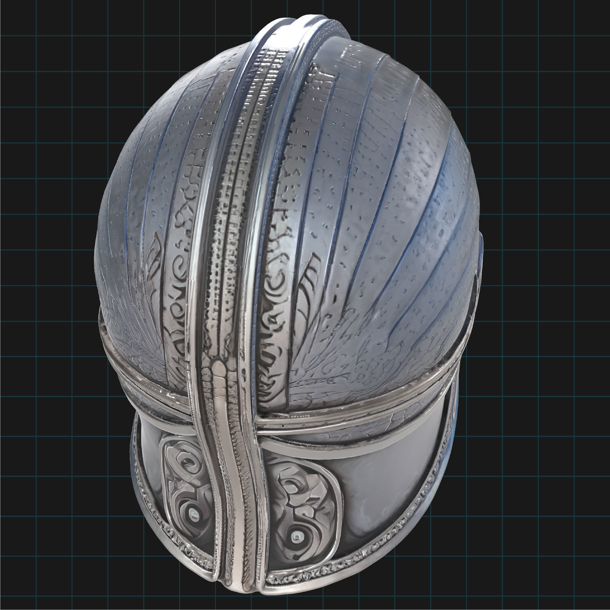Medieval Fantasy Helmet Viking Warrior Armor 3D print model_1