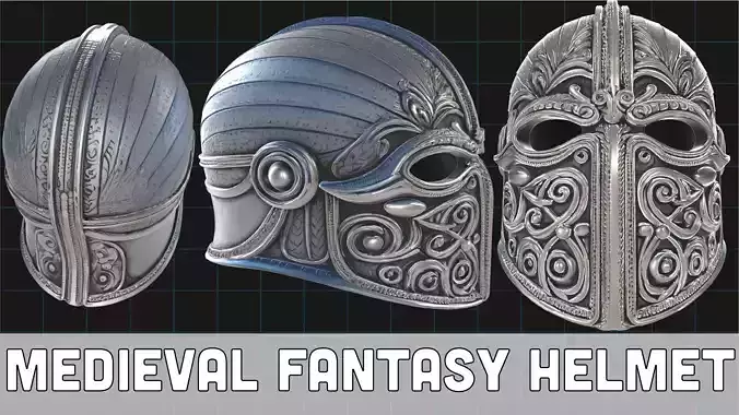 Medieval Fantasy Helmet Viking Warrior Armor  3D print model