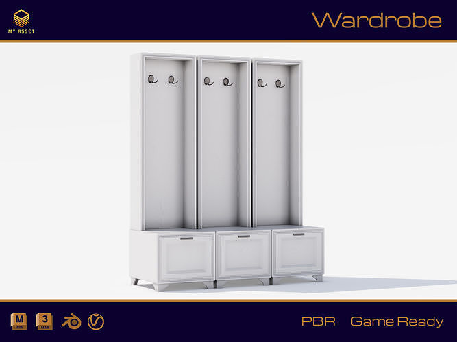Wardrobe Low-poly 3D model