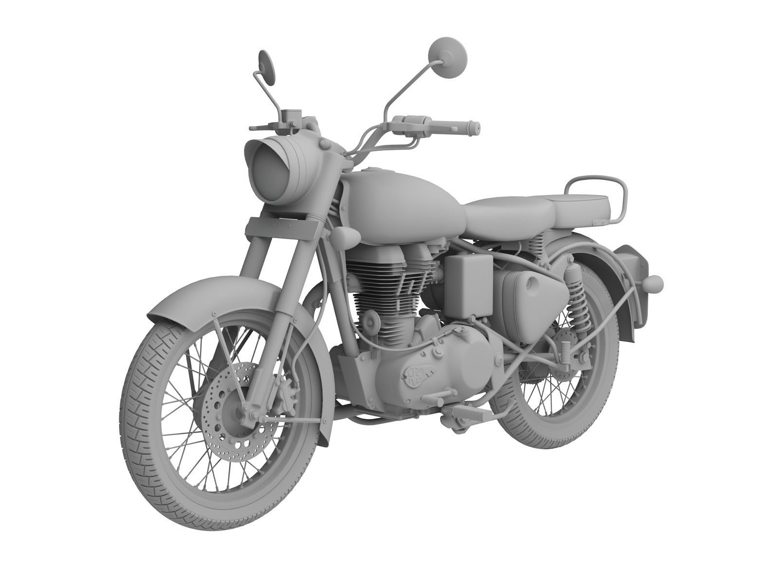 Royal Enfield Classic Chrome 2016 3D model_9