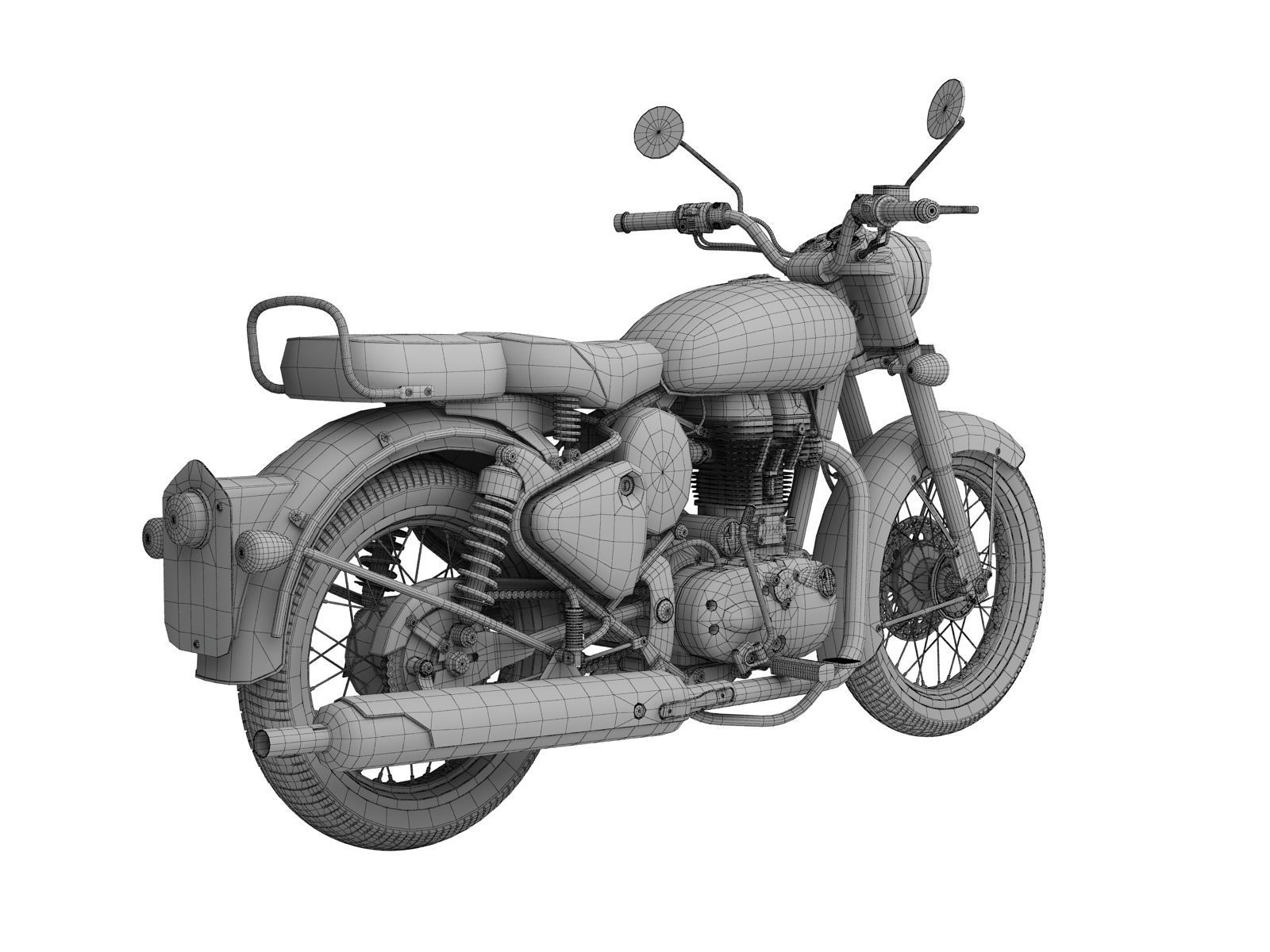Royal Enfield Classic Chrome 2016 3D model_14
