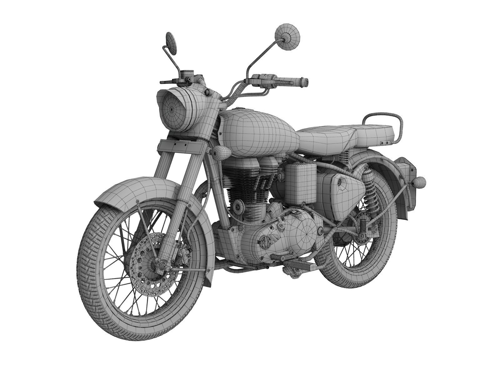Royal Enfield Classic Chrome 2016 3D model_16