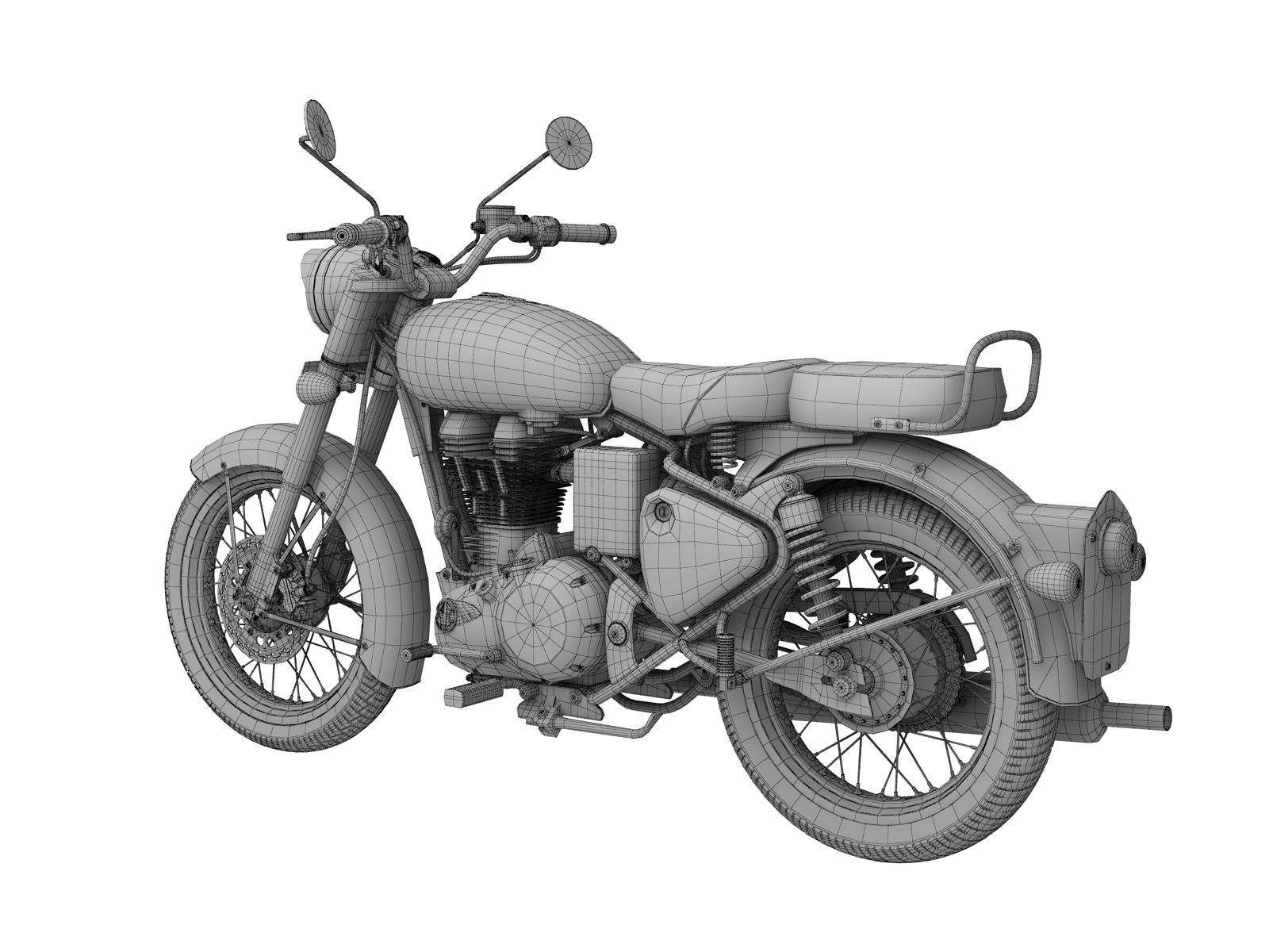 Royal Enfield Classic Chrome 2016 3D model_17