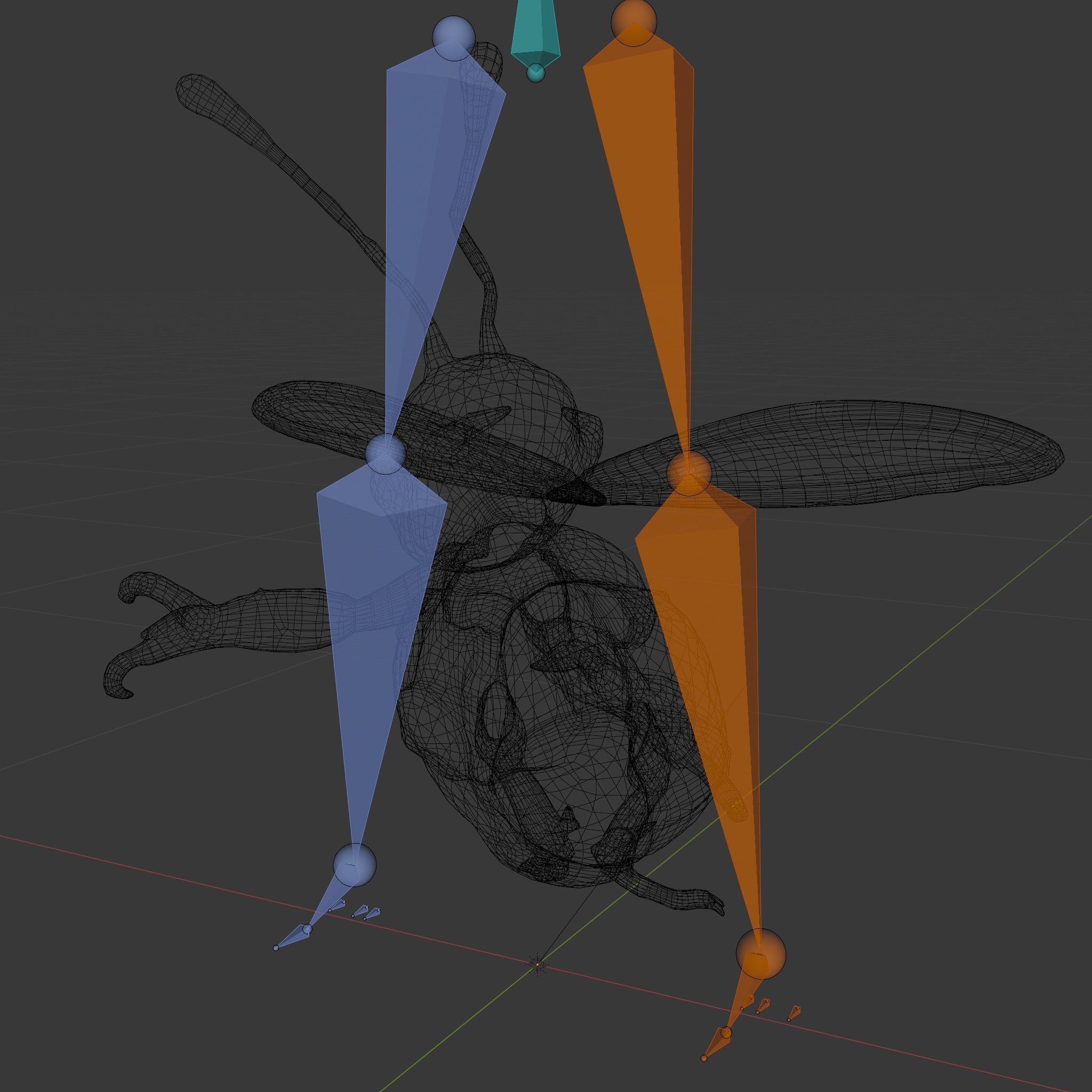 Animated Rigged Insectoid Character Model  Robot Bee Design Low-poly 3D model_7