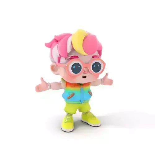 Colorful Kids Character Rigged and Animated for D Projects