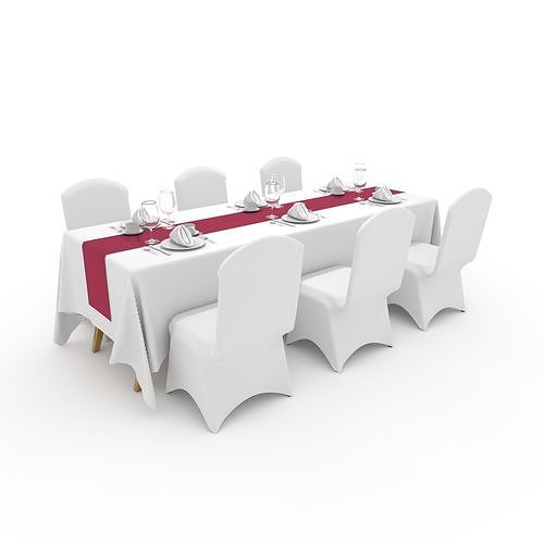 Banquet Table and Chair 107 3D model