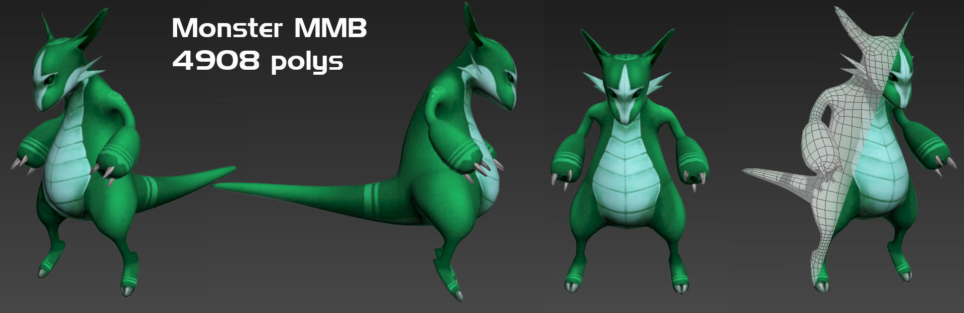 Cartoon MMA Low-poly 3D model_3