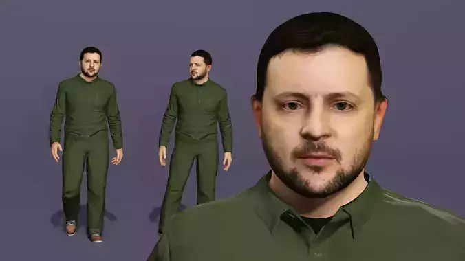 Realistic Man Strikingly similar to Ukrainian President Zelensky