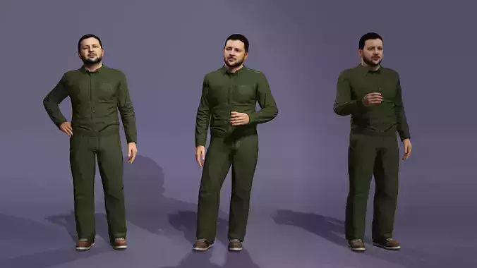 Strikingly similar to Ukrainian President Zelensky 3D model