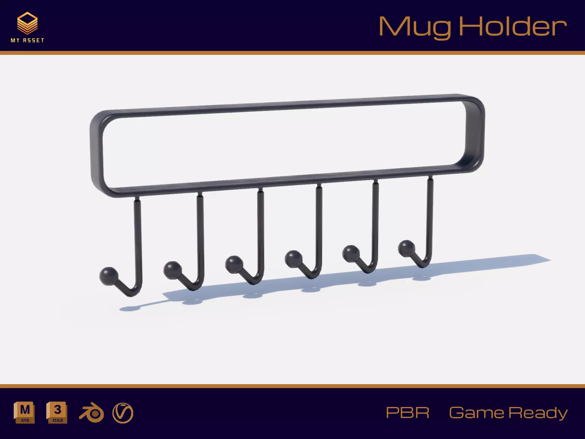 Mug Holder Low-poly 3D model