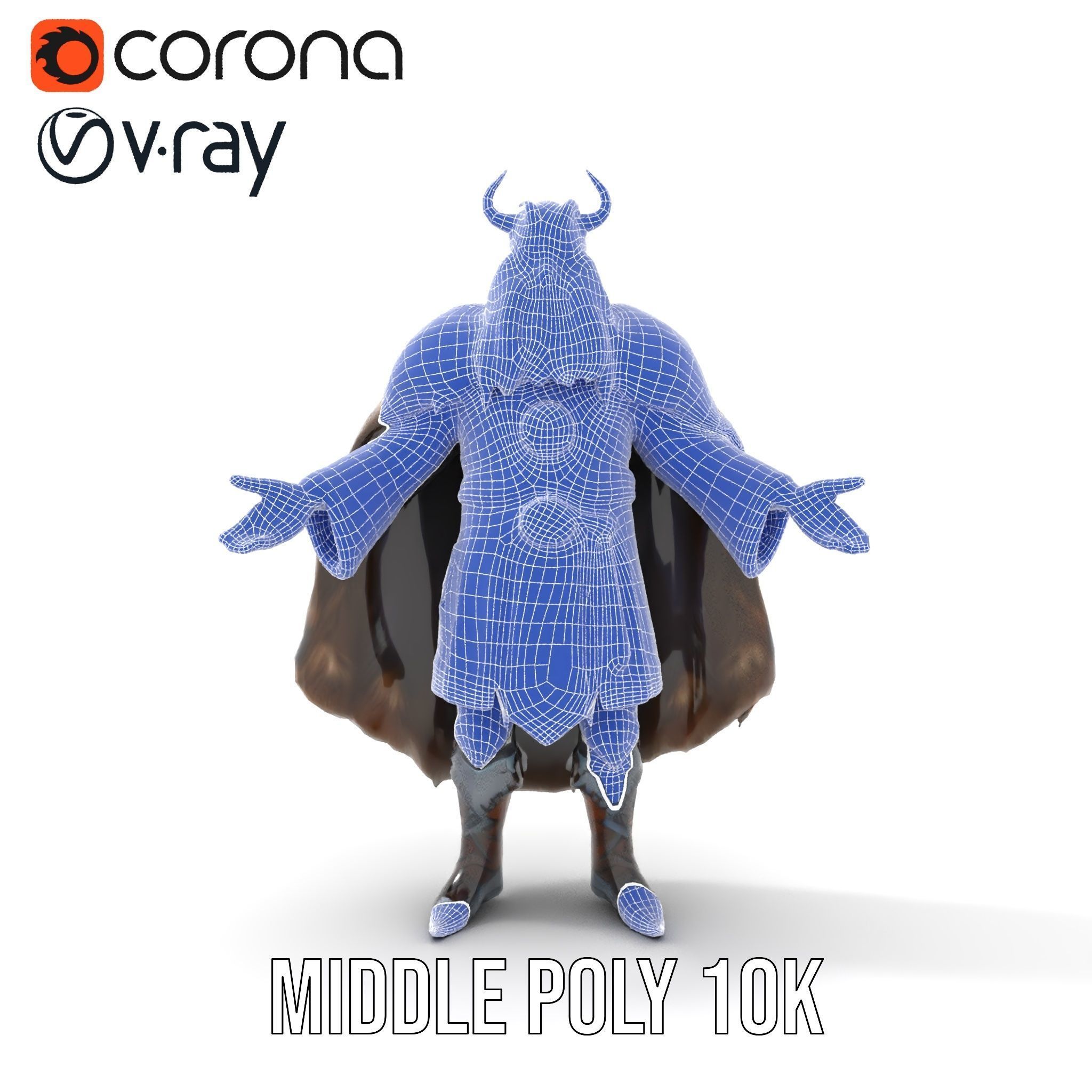 Nordic King Character Model Rigged and Animated Low-poly 3D model_33