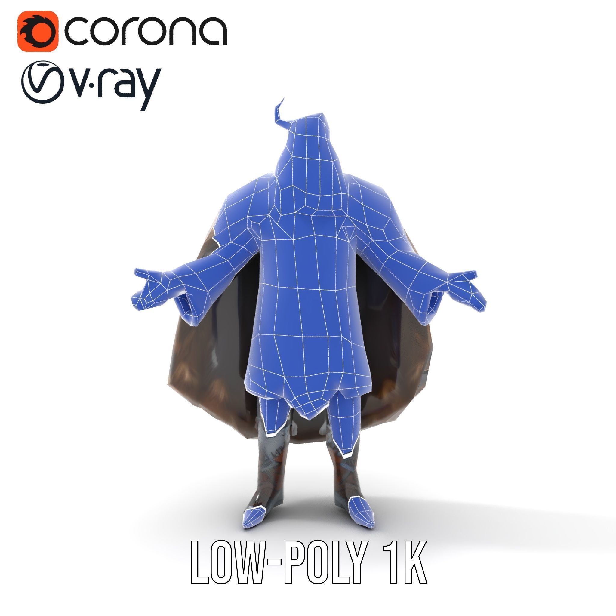 Nordic King Character Model Rigged and Animated Low-poly 3D model_15