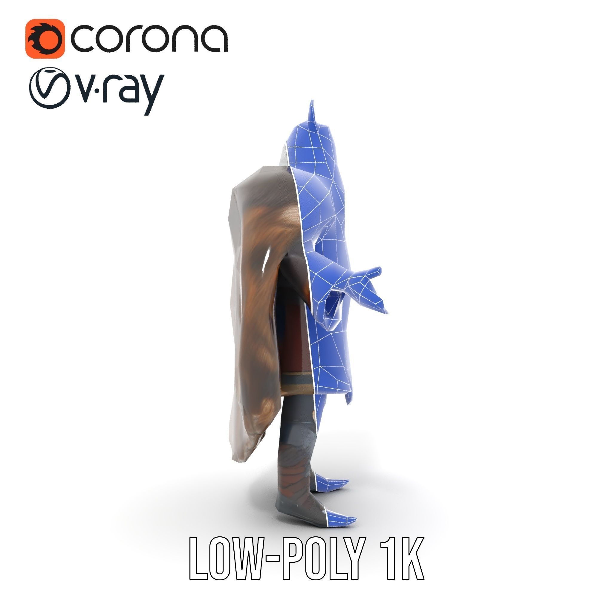 Nordic King Character Model Rigged and Animated Low-poly 3D model_31