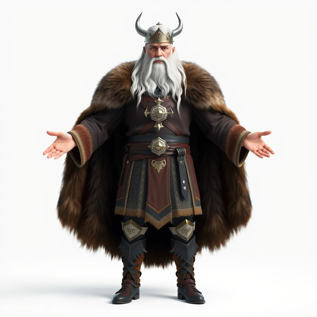 Nordic King Character Model Rigged and Animated Low-poly 3D model_3