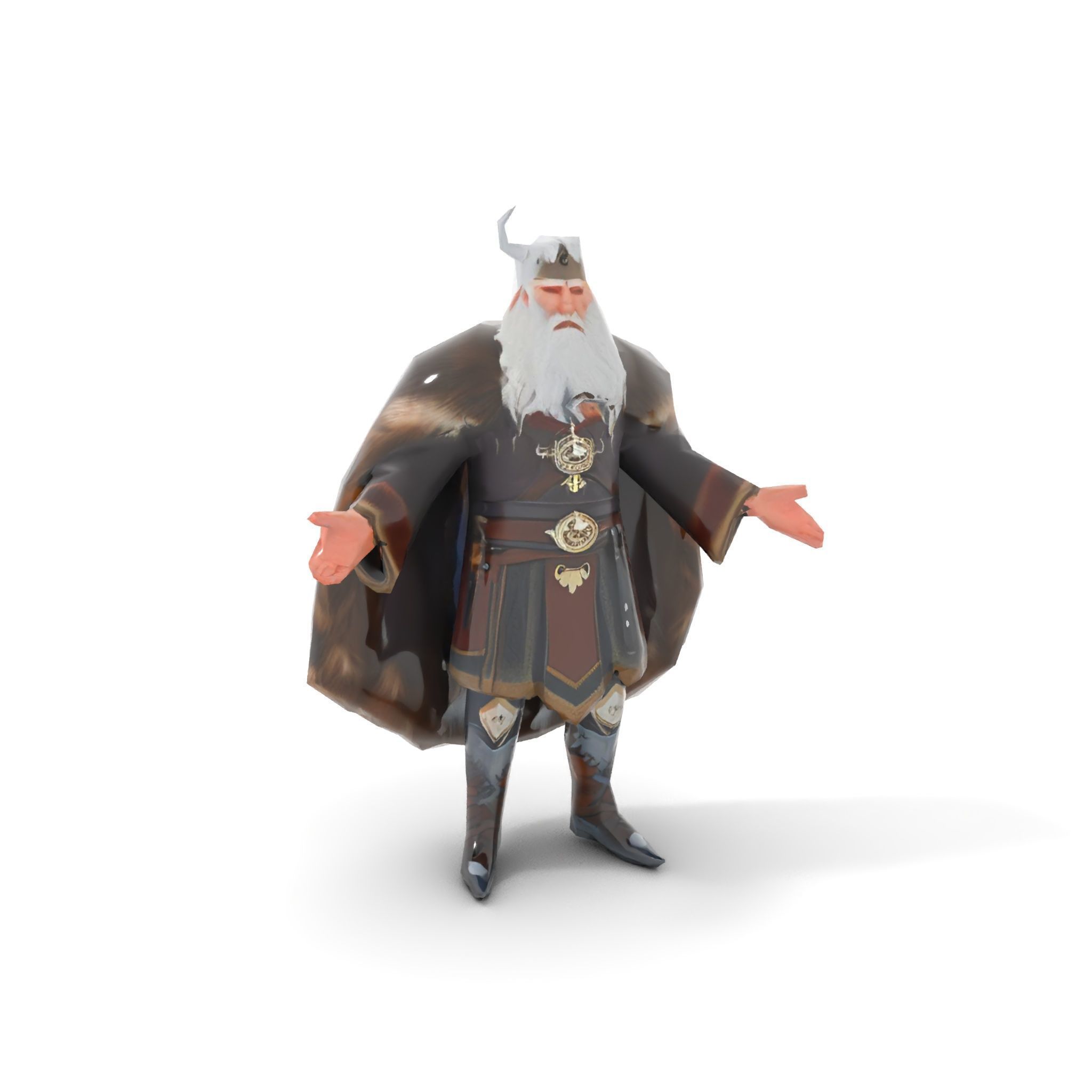 Nordic King Character Model Rigged and Animated Low-poly 3D model_18