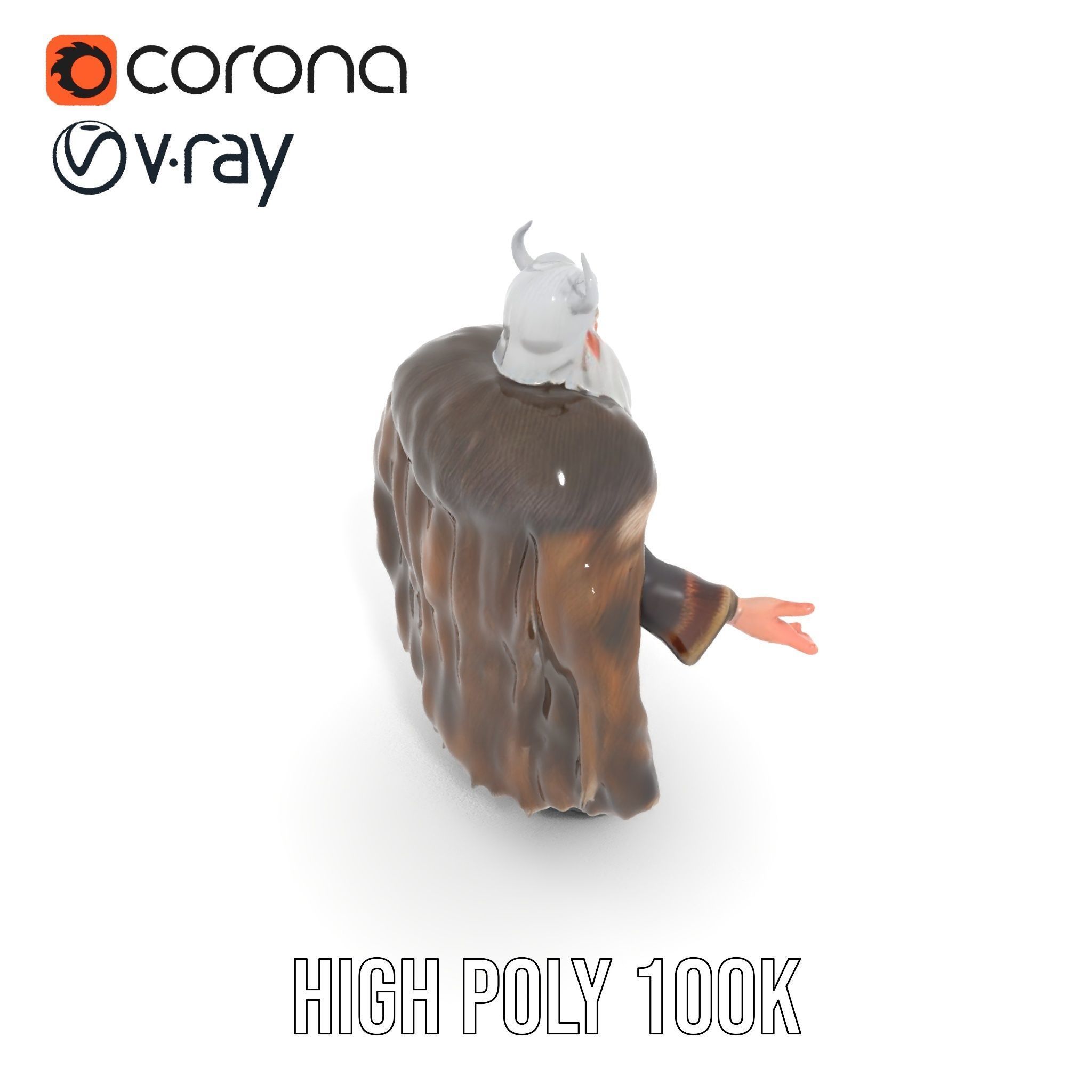 Nordic King Character Model Rigged and Animated Low-poly 3D model_19