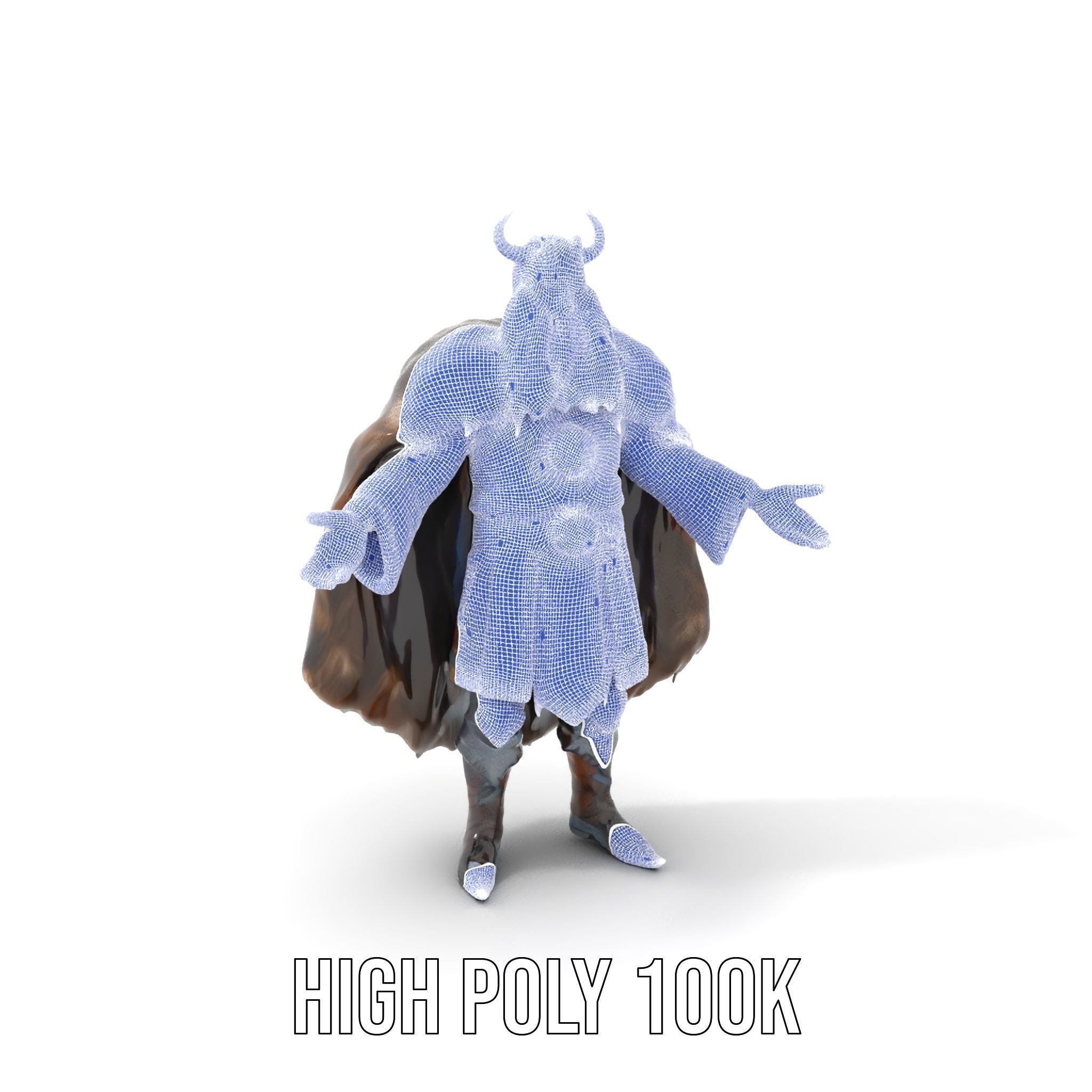 Nordic King Character Model Rigged and Animated Low-poly 3D model_5