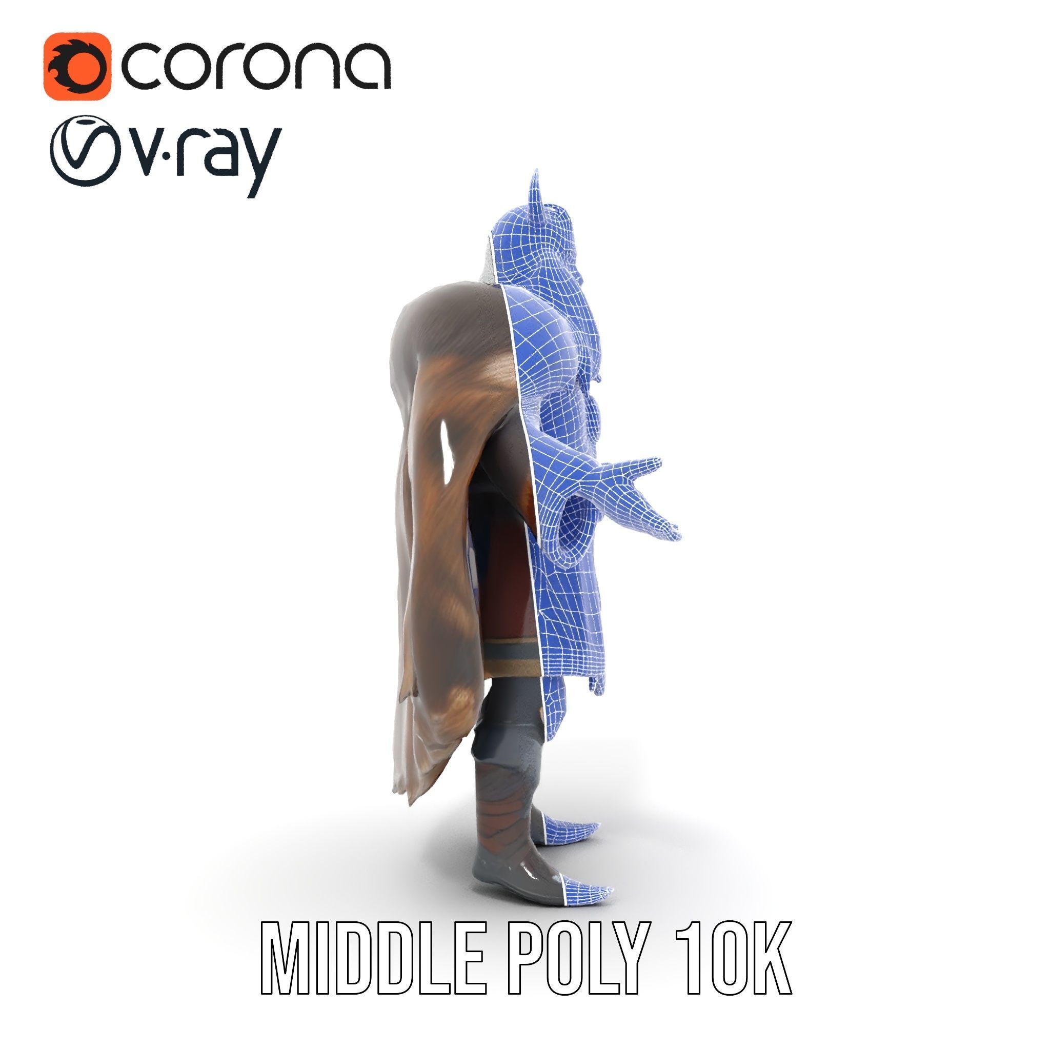 Nordic King Character Model Rigged and Animated Low-poly 3D model_35