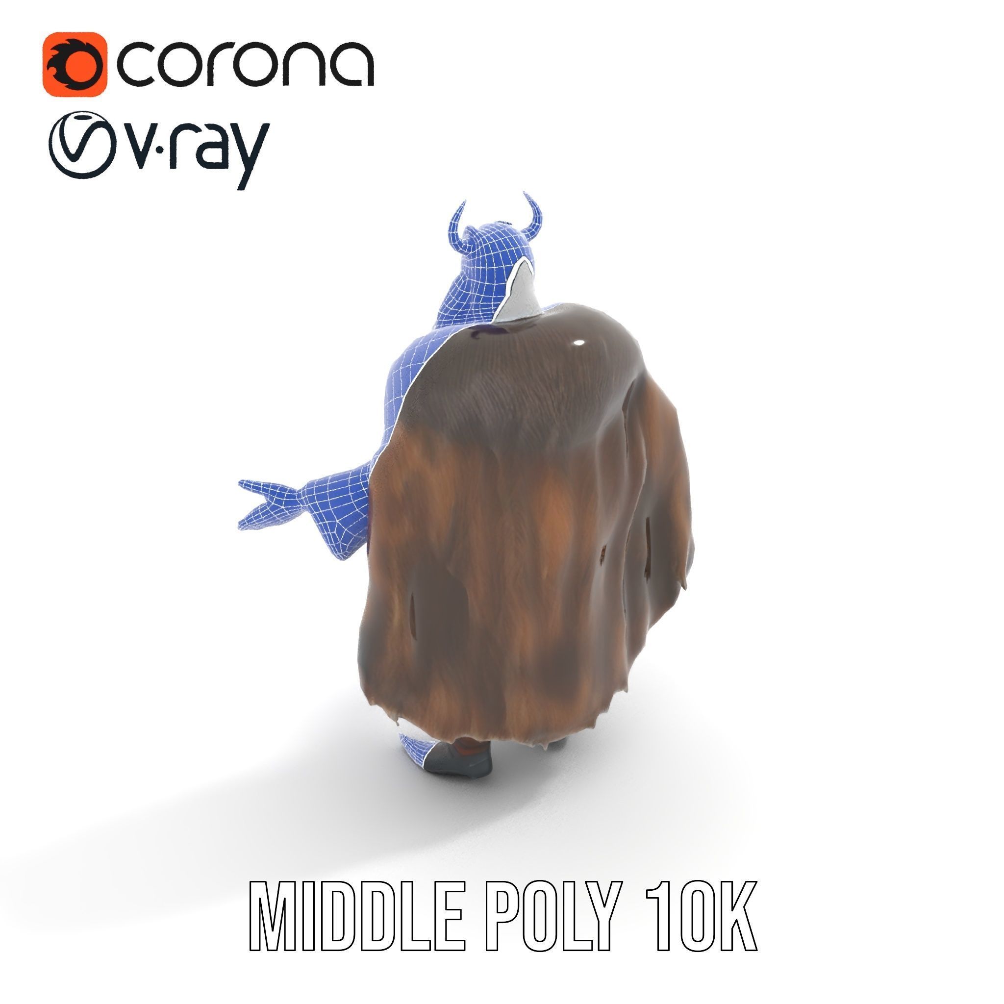 Nordic King Character Model Rigged and Animated Low-poly 3D model_30