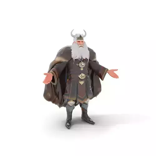 Nordic King Character Model Rigged and Animated Low-poly 3D model